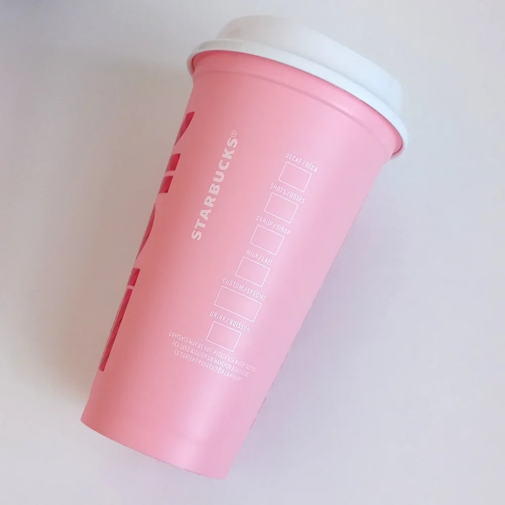 Starbucks Set of 6 Color Changing Reusable 16oz Hot Travel Cups With 6 Lids